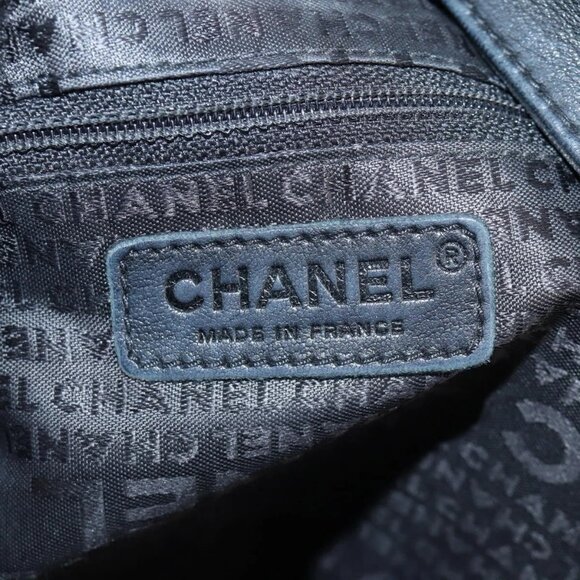 CHANEL Chain Hand Bag Lamb Skin Black Gold CC Auth PP536V - Picture 10 of 16